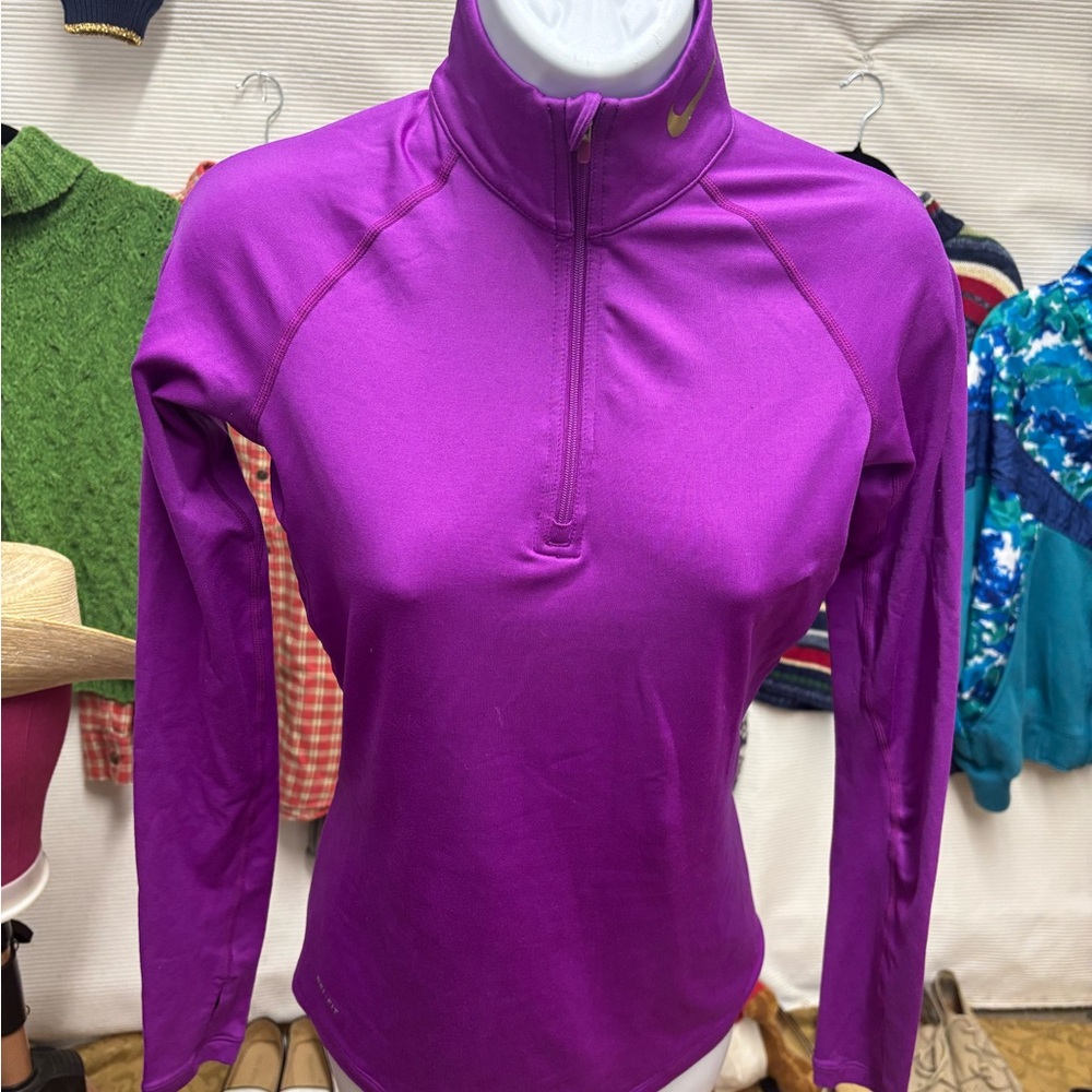 Nike Women's Vibrant Purple Quarter-Zip Sweatshirt